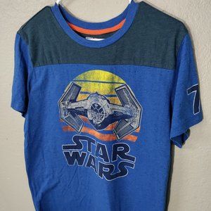 Fifth Sun Star Wars Tie Fighter 77 T-Shirt Mens Size L Blue Tee with Black